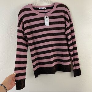 rag & bone Pink and Brown Striped Sweater